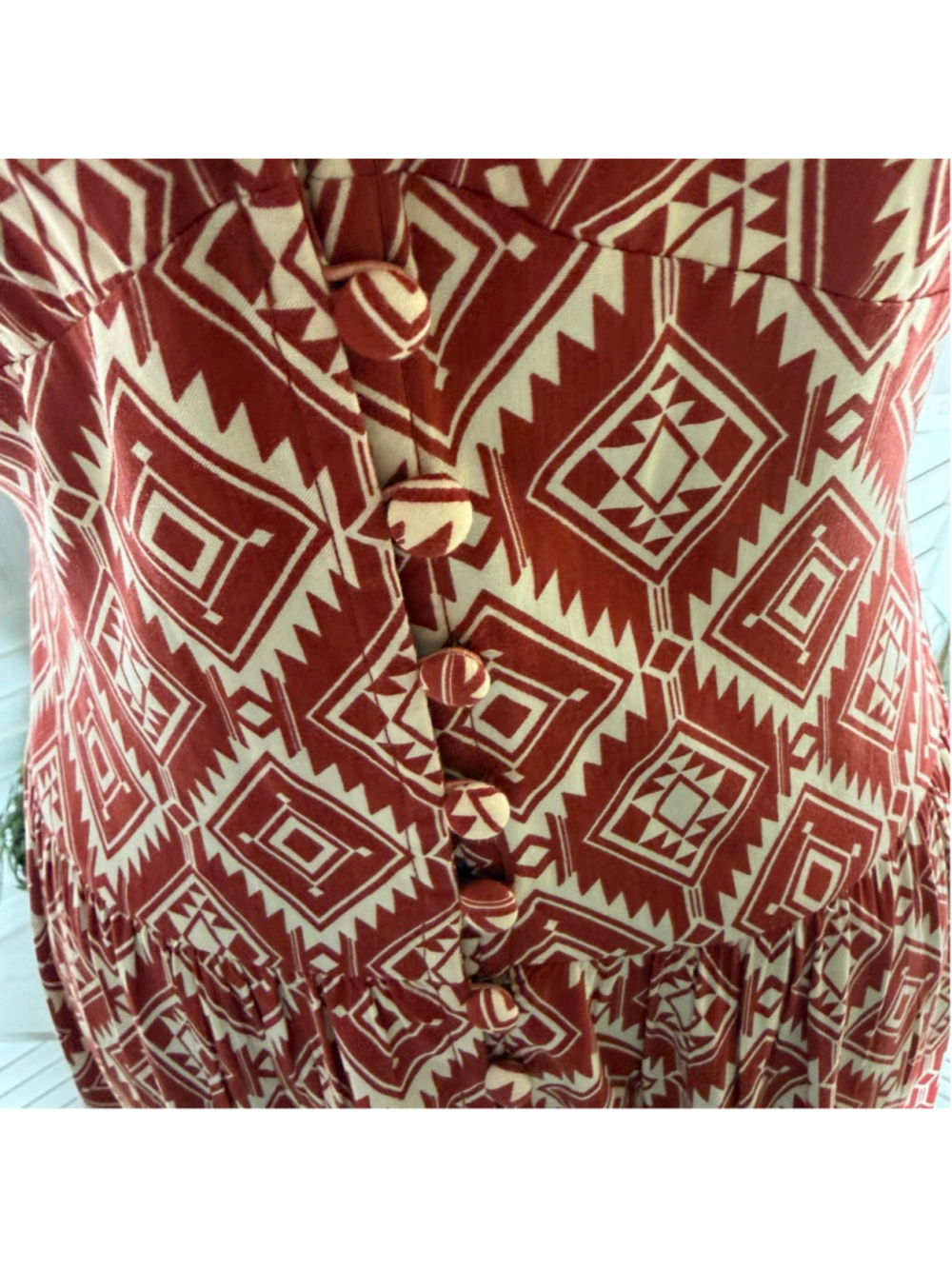 Rock & Roll Denim maxi dress hippy boho diamond tiers whimsigoth fairy western S - Picture 16 of 16